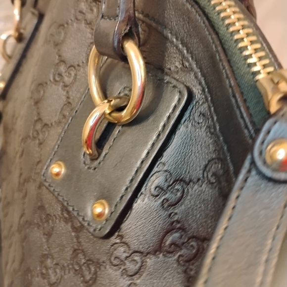 Gucci Guccissima Dome Bag - Metallic Hunter Green - Picture 10 of 16